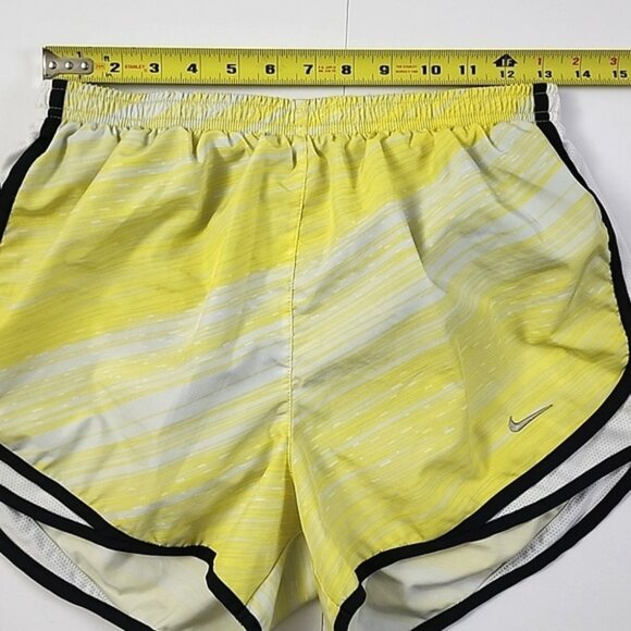 NIKE Women's Athletic Running Shorts Yellow White Built-Ln Liner 3" Inseam Sz L - Picture 8 of 11
